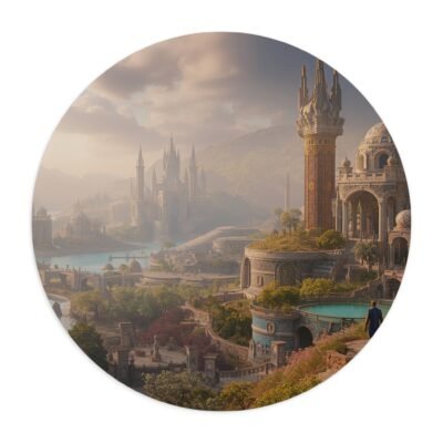 Fantasy Castle Round Mouse Pad