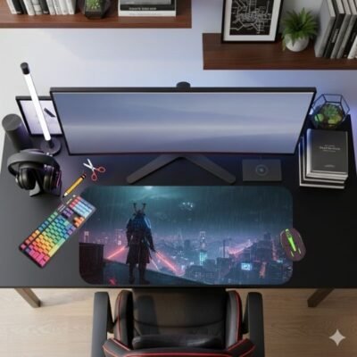 Cyberpunk Samurai LED Mouse Pad XXL